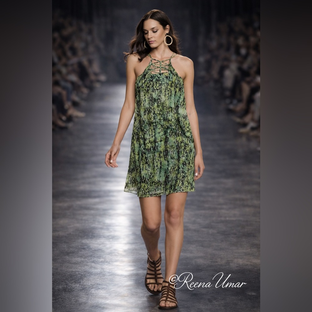 BCBGMAXAZRIA “Kaia” Silk Print Short Dress – NWT – XS